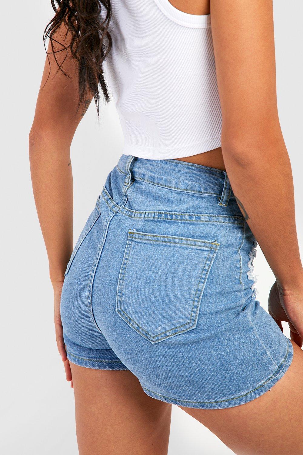 High waisted outlet shorts denim ripped